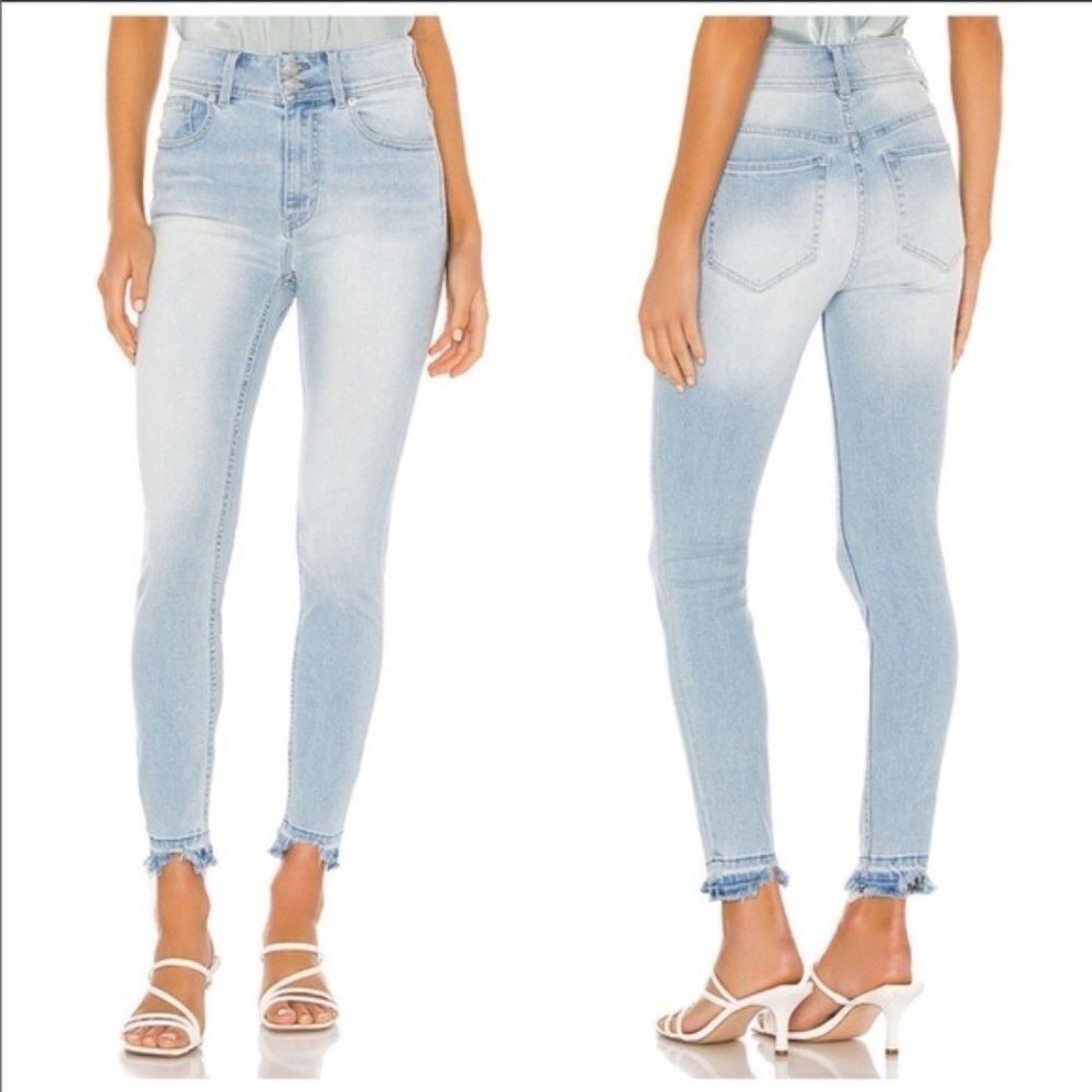 Free People We The Free NWT Havana Blue High Rise Raw Hem Jegging Jeans …